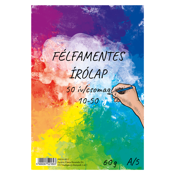 10-50 félfamentes írólap