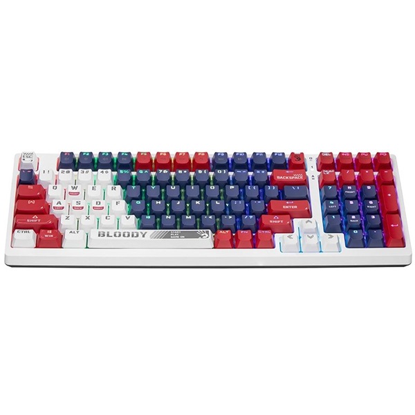 A4-Tech A4TKLA47263 Bloody S98 Sports US RGB fehér mechanikus (red switch) gamer billentyűzet