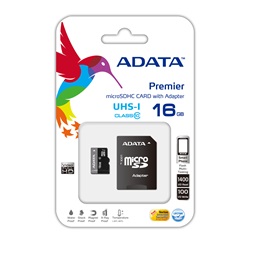 ADATA 16GB SD micro (SDHC Class 10 UHS-I) (AUSDH16GUICL10-RA1) memóriakártya adapterrel