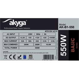 AKYGA AK-B1-550 12cm 550W tápegység