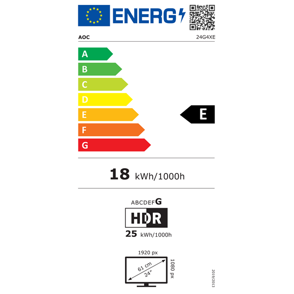 AOC 23,8" 24G4XE FHD IPS 180Hz HDMI/DP monitor