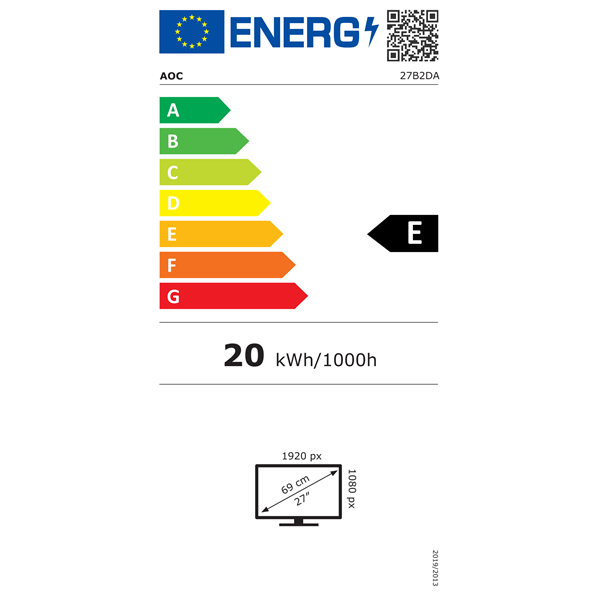 AOC 27" 27B2DA FHD IPS VGA/DVI/HDMI monitor