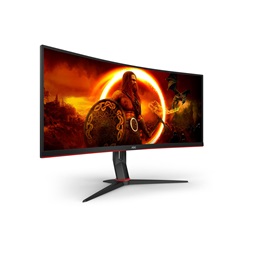 AOC 34" CU34G2XP/BK AdaptiveSync UWQHD VA 180Hz DP/HDMI/USB ívelt gamer monitor