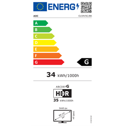 AOC 34" CU34V5C/BK UWQHD VA 100Hz HDMI/USB-C/DP ívelt monitor