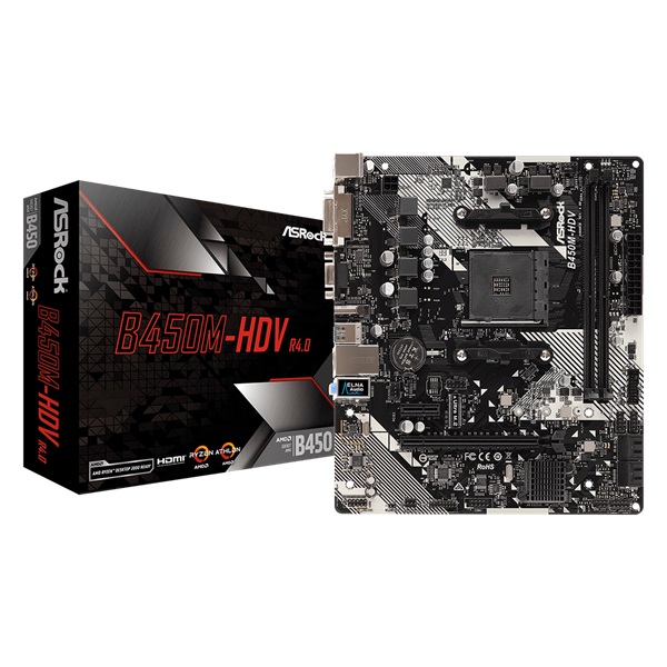 ASRock B450M-HDV R4.0 AMD B450 SocketAM4 mATX alaplap