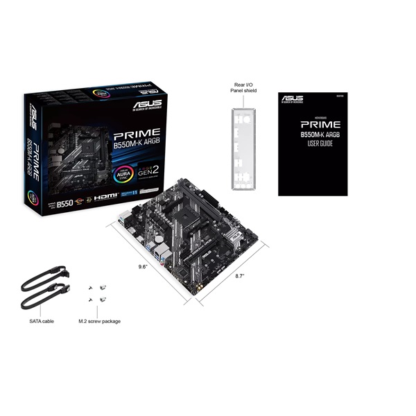 ASUS PRIME B550M-K ARGB AMD B550 SocketAM4 mATX alaplap