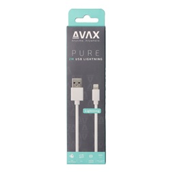 Avax CB124W Pure 2m 2,1A USB A-Lightning fehér adat- és töltőkábel