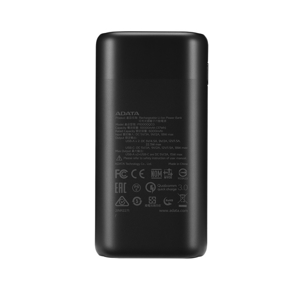 Adata AP10000QCD-DGT-CBK 10000mAh fekete power bank