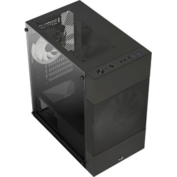 Aerocool Atomic Lite RGB fekete (táp nélküli) ablakos mATX ház