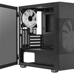 Aerocool Atomic v1 fekete (táp nélküli) ablakos mATX ház