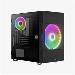 Aerocool Atomic v2 fekete (táp nélküli) ablakos mATX ház