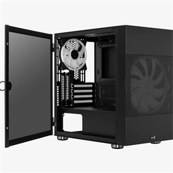 Aerocool Atomic v2 fekete (táp nélküli) ablakos mATX ház