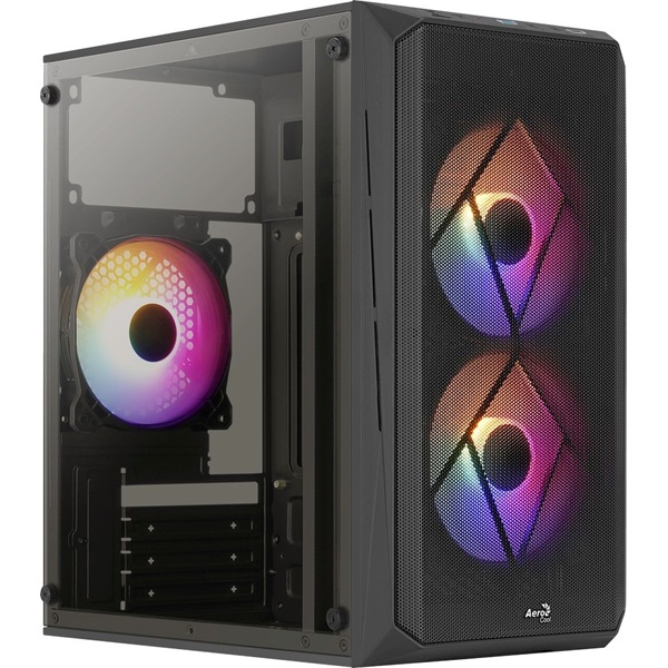 Aerocool CS-107 Mesh FRGB fekete (táp nélküli) ablakos mATX ház