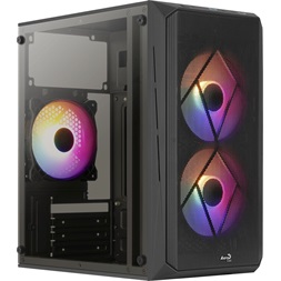 Aerocool CS-107 Mesh FRGB fekete (táp nélküli) ablakos mATX ház