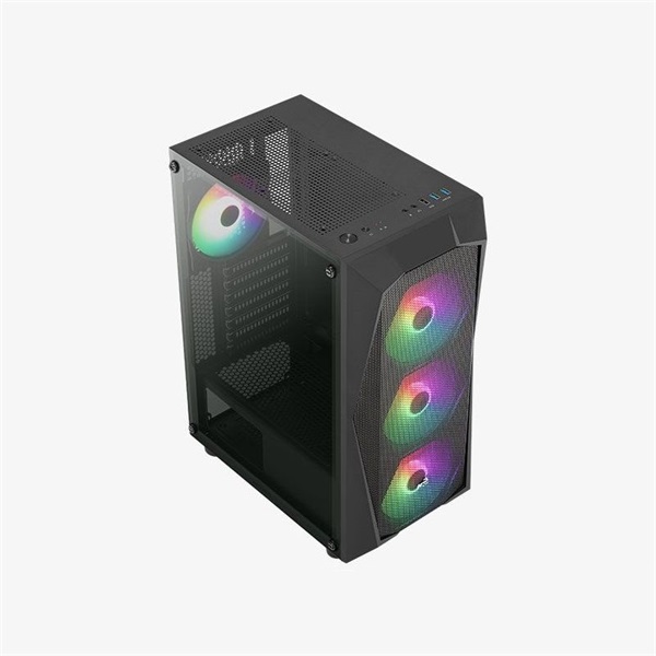 Aerocool Falcon Mesh v1 FRGB fekete (táp nélküli) ablakos ATX ház