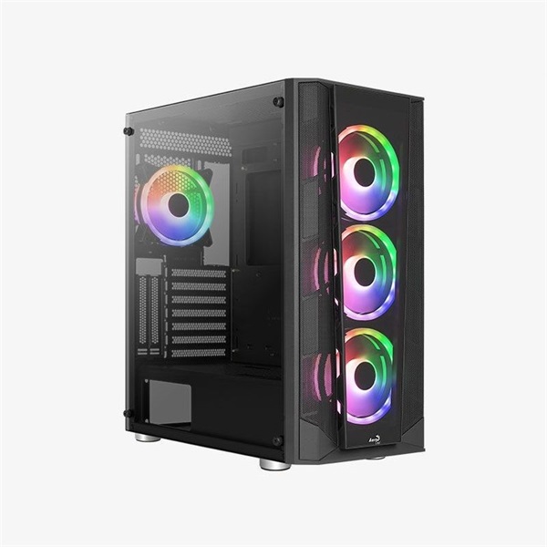 Aerocool Prism v3 ARGB fekete (táp nélküli) ablakos ATX ház