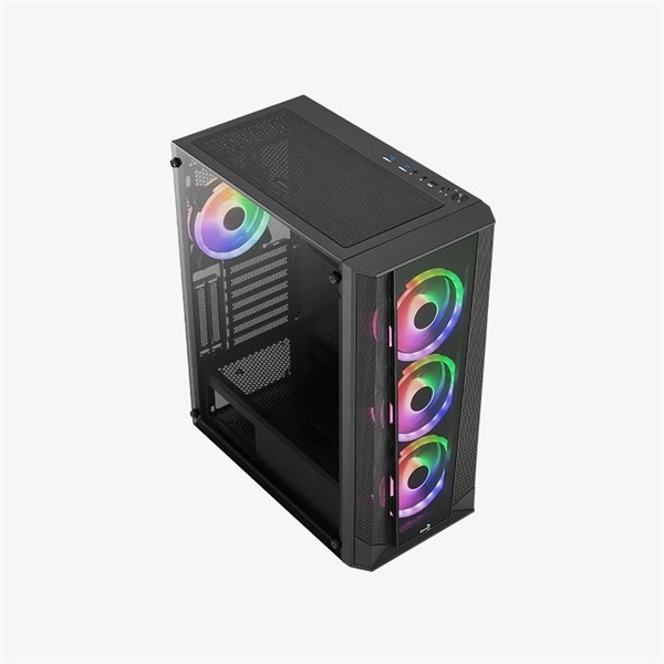 Aerocool Prism v3 ARGB fekete (táp nélküli) ablakos ATX ház