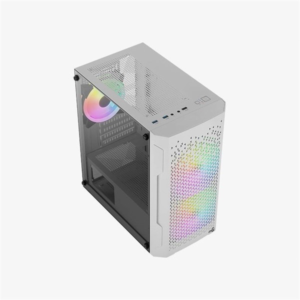 Aerocool Trinity Mini Mesh FRGB fehér (táp nélküli) ablakos mATX ház