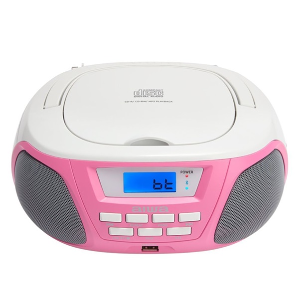 Aiwa BBTU-300PK hordozható pink rádiós CD lejátszó