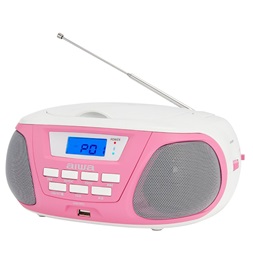 Aiwa BBTU-300PK hordozható pink rádiós CD lejátszó