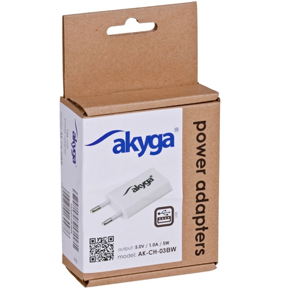 Akyga 5V/1A/5W hálózati USB töltő