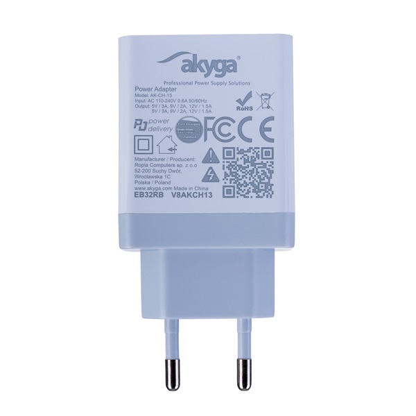 Akyga AK-CH-13 QC3.0 5-12V/3A/36W USB töltő