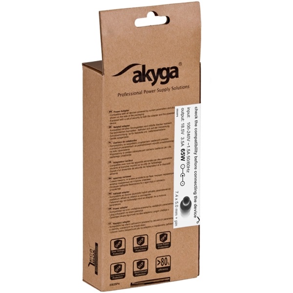 Akyga AK-ND-03 18,5V/3,5A/65W 7,4x5mm HP / Compaq notebook hálózati töltő