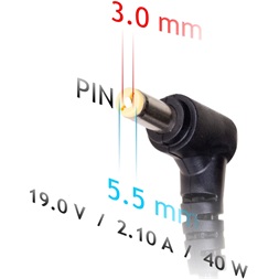 Akyga AK-ND-48 19V/2,1A/40W 5,5x3mm Samsung notebook hálózati töltő