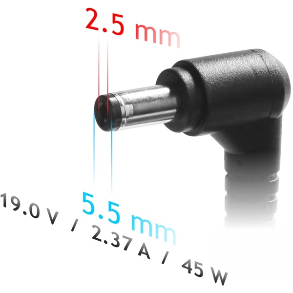 Akyga AK-ND-61 19V/2,37A/45W 5,5x2,5mm Toshiba notebook hálózati töltő