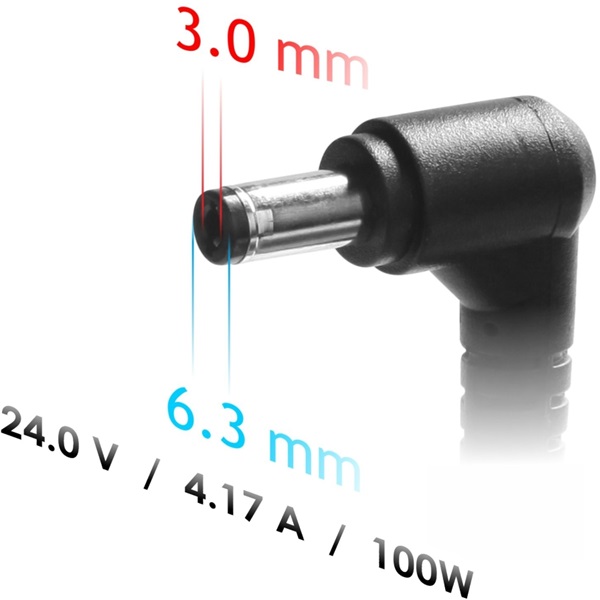 Akyga AK-ND-73 24V/4,17A/100W 6,3x3mm Zebra notebook hálózati töltő