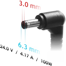 Akyga AK-ND-73 24V/4,17A/100W 6,3x3mm Zebra notebook hálózati töltő