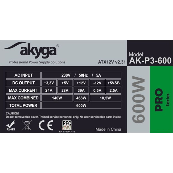 Akyga Ak-P3-600 600W ATX tápegység