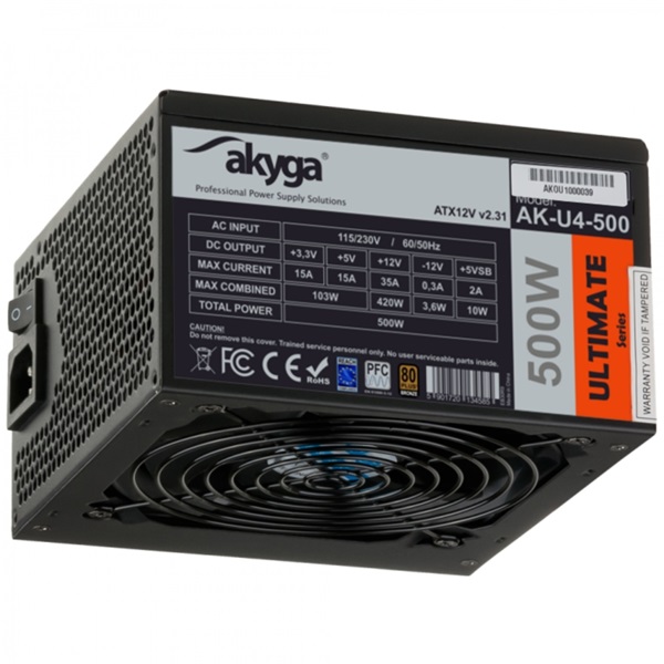 Akyga 500W 80+ Bronze ATX tápegység