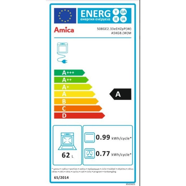 Amica 55343 fehér kombinált tűzhely