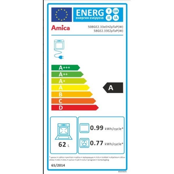 Amica 55898 fehér kombinált tűzhely