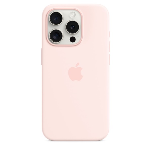 Apple MT1F3ZM/A iPhone 15 Pro Silicone Case Light Pink szilikon MagSafe hátlap