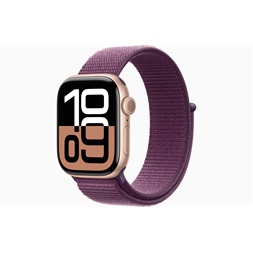 Apple Watch S10 Cellular (42mm) rozéarany alumínium tok, szilva sportszíj okosóra