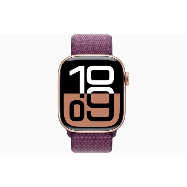 Apple Watch S10 Cellular (42mm) rozéarany alumínium tok, szilva sportszíj okosóra