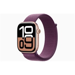 Apple Watch S10 GPS (46mm) rozéarany alumínium tok, szilva sportszíj okosóra