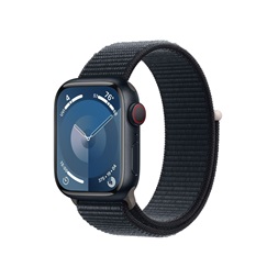 Apple Watch S9 Cellular (41mm) éjfekete alumínium tok , éjfekete sport pánt okosóra