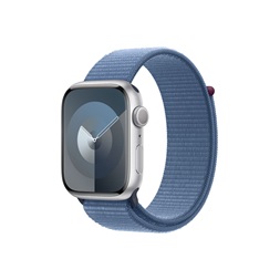 Apple Watch S9 GPS (45mm) ezüst alumínium tok , kék sport pánt okosóra