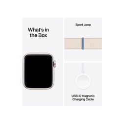 Apple Watch SE2 v2 Cellular (40mm) csillagfény alumínium tok , csillagfény sport pánt okosóra