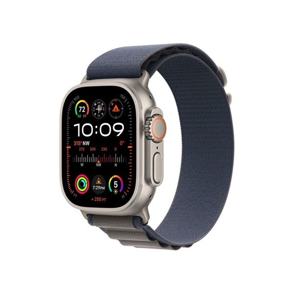 Apple Watch Ultra2 Cellular (49mm) titán tok, kék alpesi pánt (L) okosóra