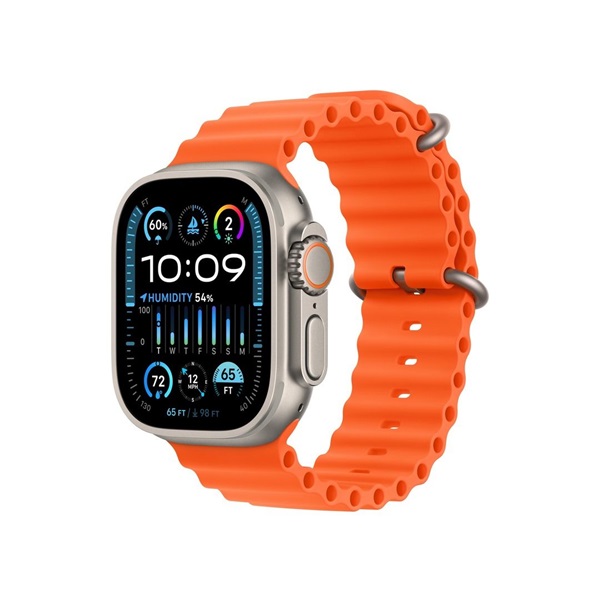 Apple Watch Ultra2 Cellular (49mm) titán tok , narancs óceán szíj okosóra