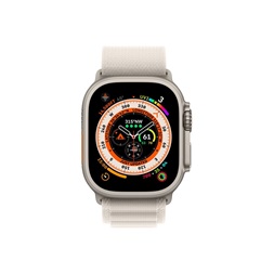 Apple Watch Ultra Cellular (49mm) ezüst titánium tok, fehér alpesi pánt (M) okosóra