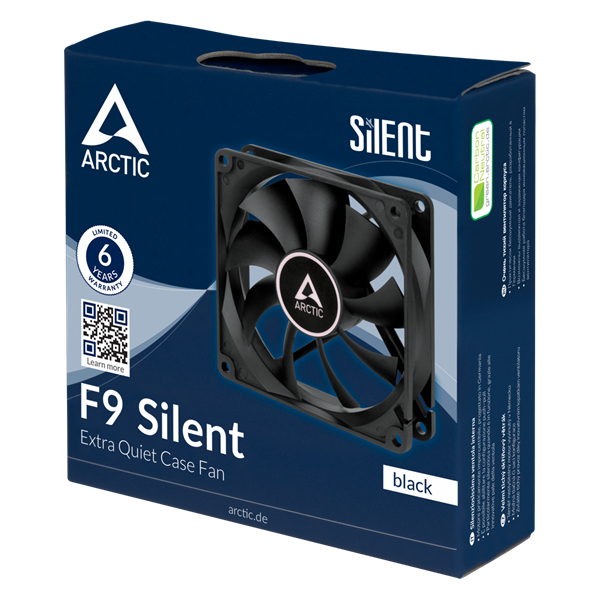 Arctic F9 Silent 90mm fekete ventilátor