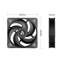 Arctic P12 Max 120mm fekete ventilátor