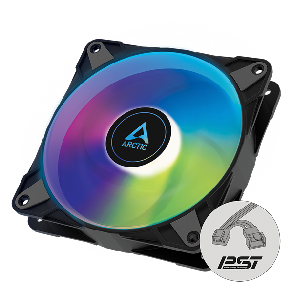 Arctic P12 PWM PST A-RGB 120mm fekete ventilátor