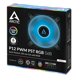 Arctic P12 PWM PST RGB 120mm fekete ventilátor