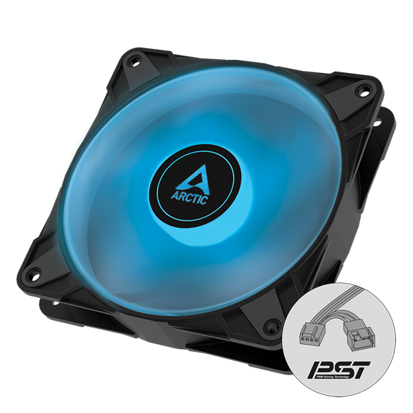 Arctic P12 PWM PST RGB 120mm fekete ventilátor